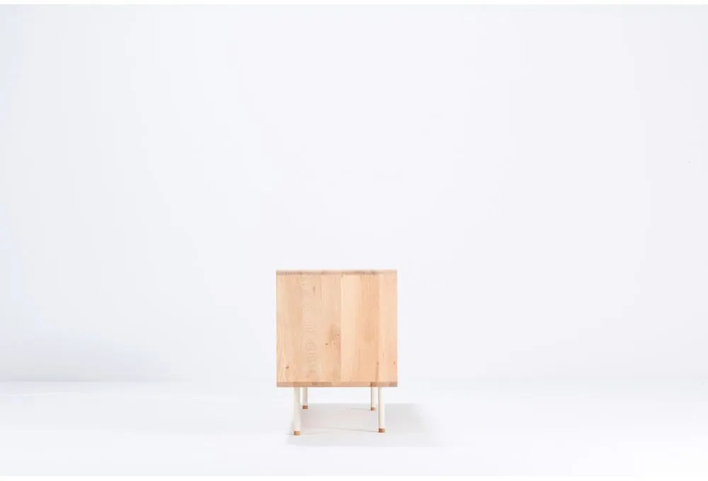 Fehér-natúr színű tölgyfa TV-állvány 180x64 cm Fina – Gazzda