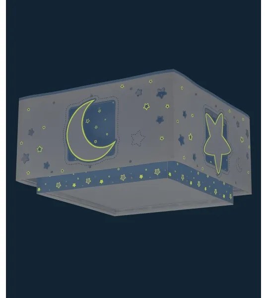 Dalber 63236T - Gyermek mennyezeti lámpa MOONLIGHT 2xE27/60W/230V kék
