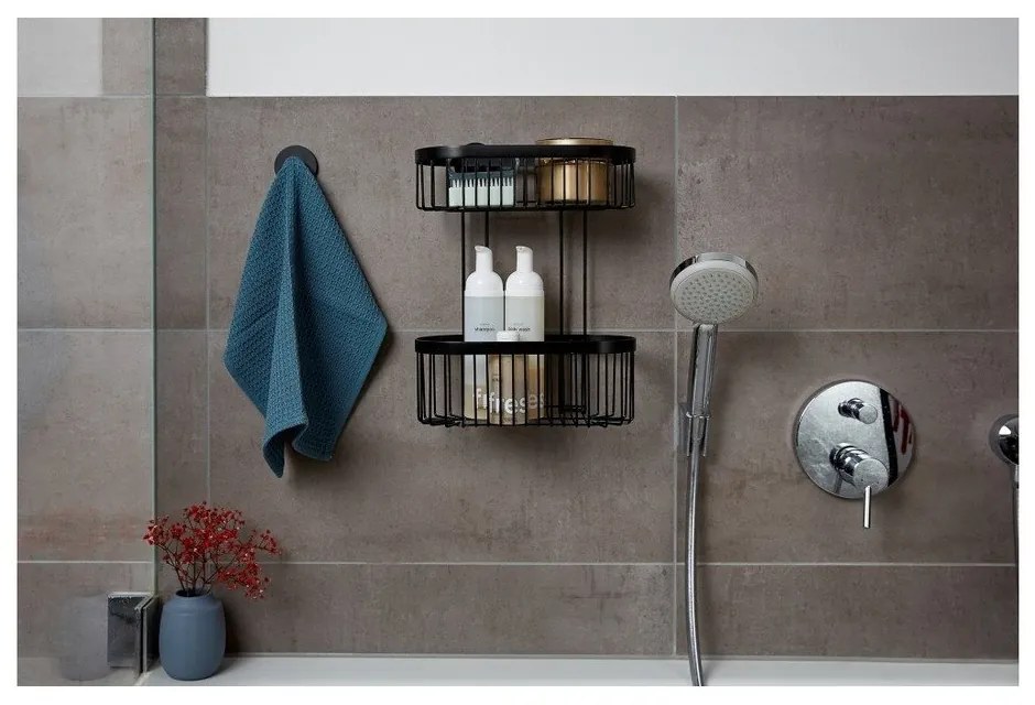 Classic Plus 2 Tier fekete fali kosár - Wenko