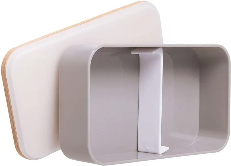 SNACK PACK uzsonnás doboz bambusz fedéllel, szürke 18,5 x 10,5cm