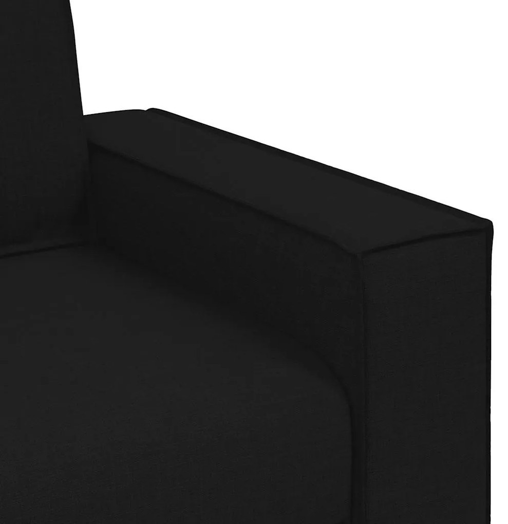 3 személyes, fekete szövetkanapé 180 cm