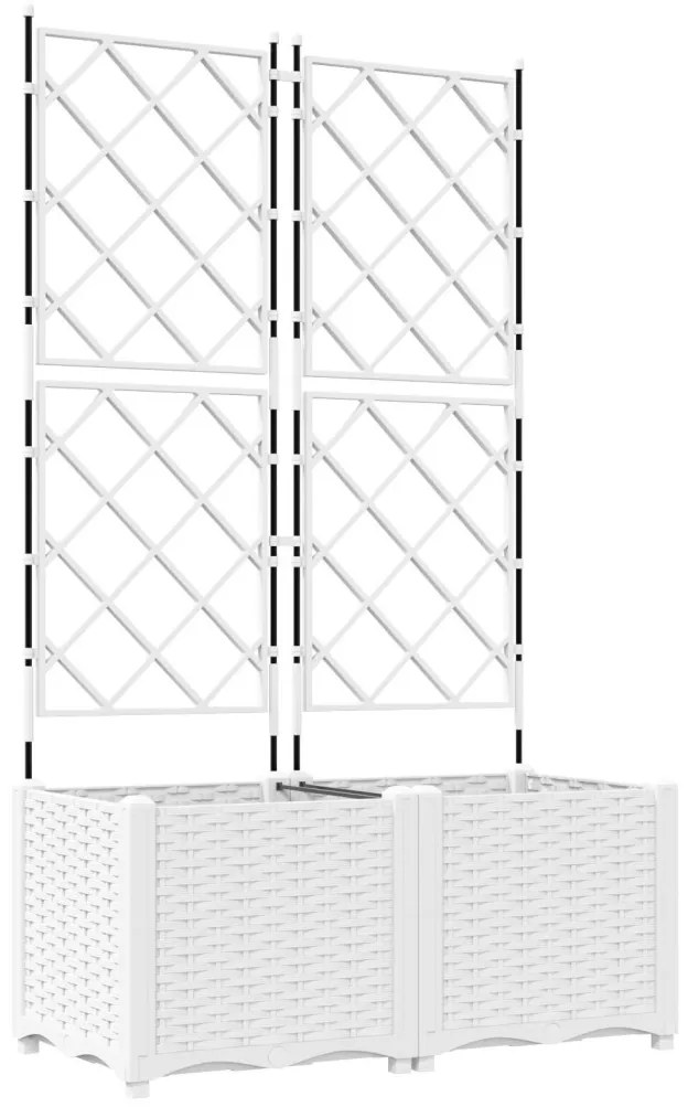 rácsos kert cserép 2 db Fehér 80x40x143 cm