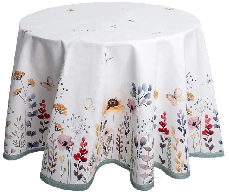 Virág mintás kerek asztalterítő 170 cm Flowerbomb