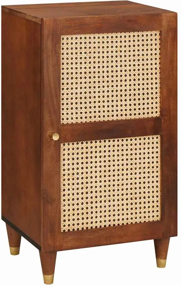 vidaXL Széf Barna 40 x 33,5 x 75 cm Tömör Mangófát