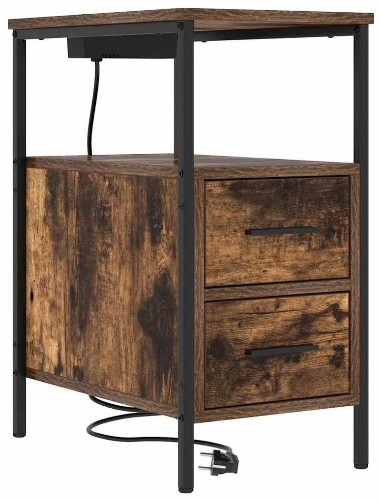 Éjjeli Szekrények 2 pcs Füstölt tölgy 30 x 48 x 61 cm Faanyag