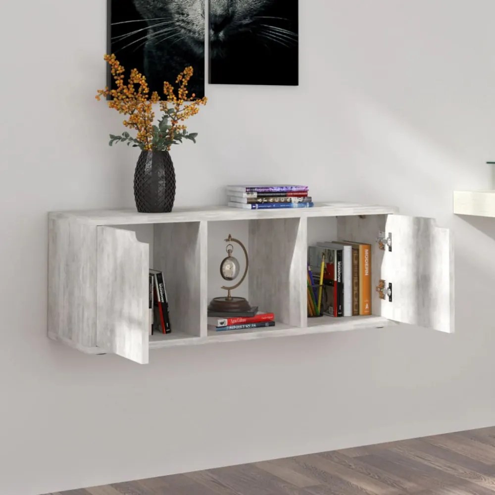 betonszürke szerelt fa TV-szekrény 88,5 x 27,5 x 30,5 cm