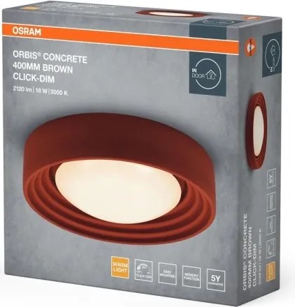 Osram - LED dimmelhető mennyezeti lámpatest ORBIS CONCRETE LED/18W/230V átm. 40 cm barna/beton