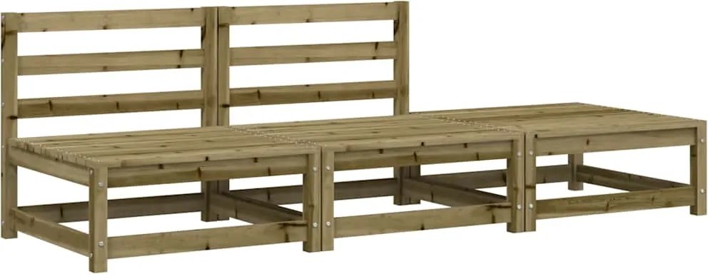 vidaXL impregnált fenyőfa kerti karfa nélküli kanapé lábzsámollyal