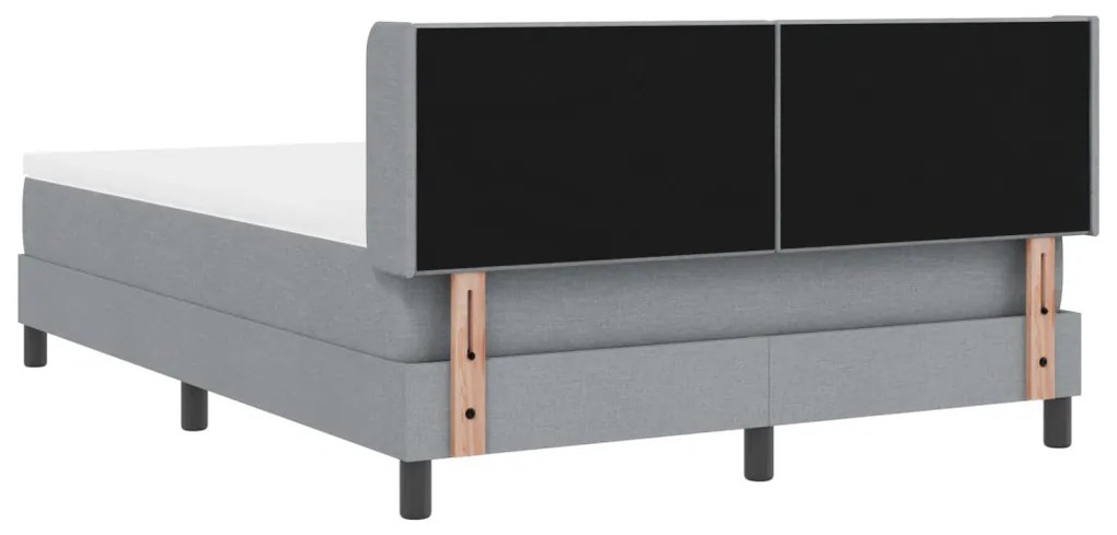 Boxspringágy matraccal - Világosszürke, 140 x 190 cm - Szövet