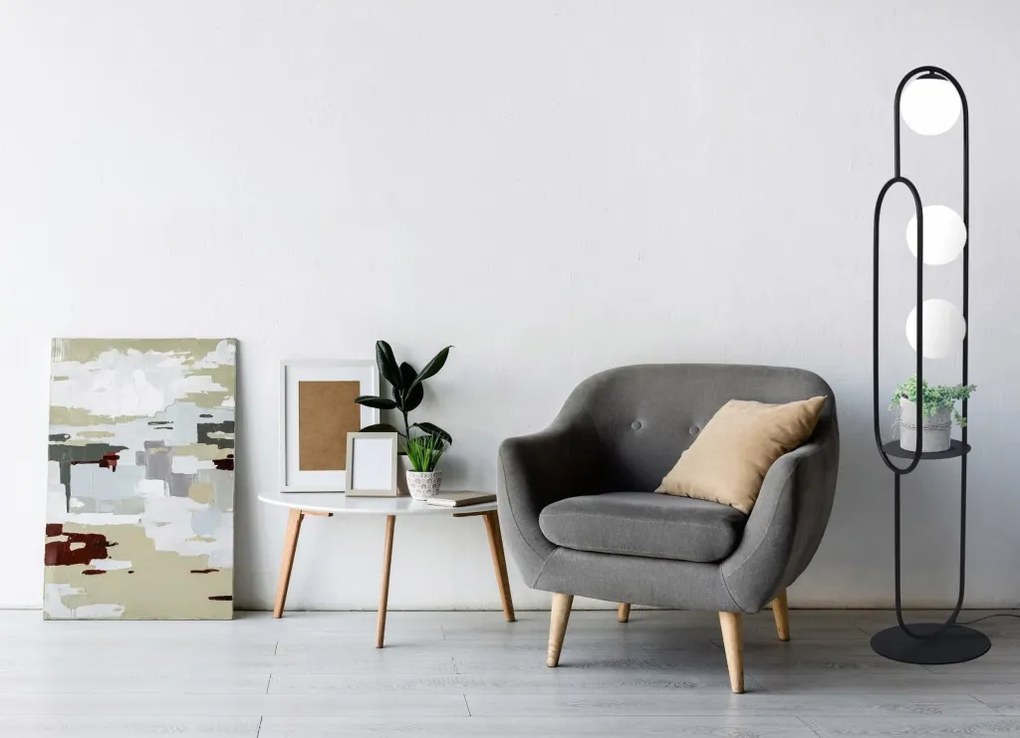 KAJA K-4963 FINESTRA Fekete Színű Állólámpa 3xE27 15W IP20