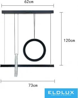 UNIVERSO Függeszték 80w 6400lm 4000k IP20 fekete 730mm