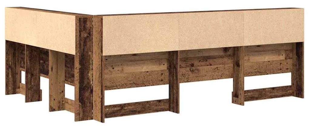 Tároló fejtámla polcokkal fejtámlával Régi fa 135 cm Faanyag