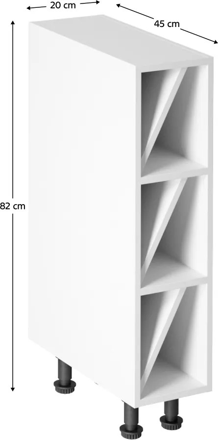 Alsószekrény, fehér, AURORA D20W