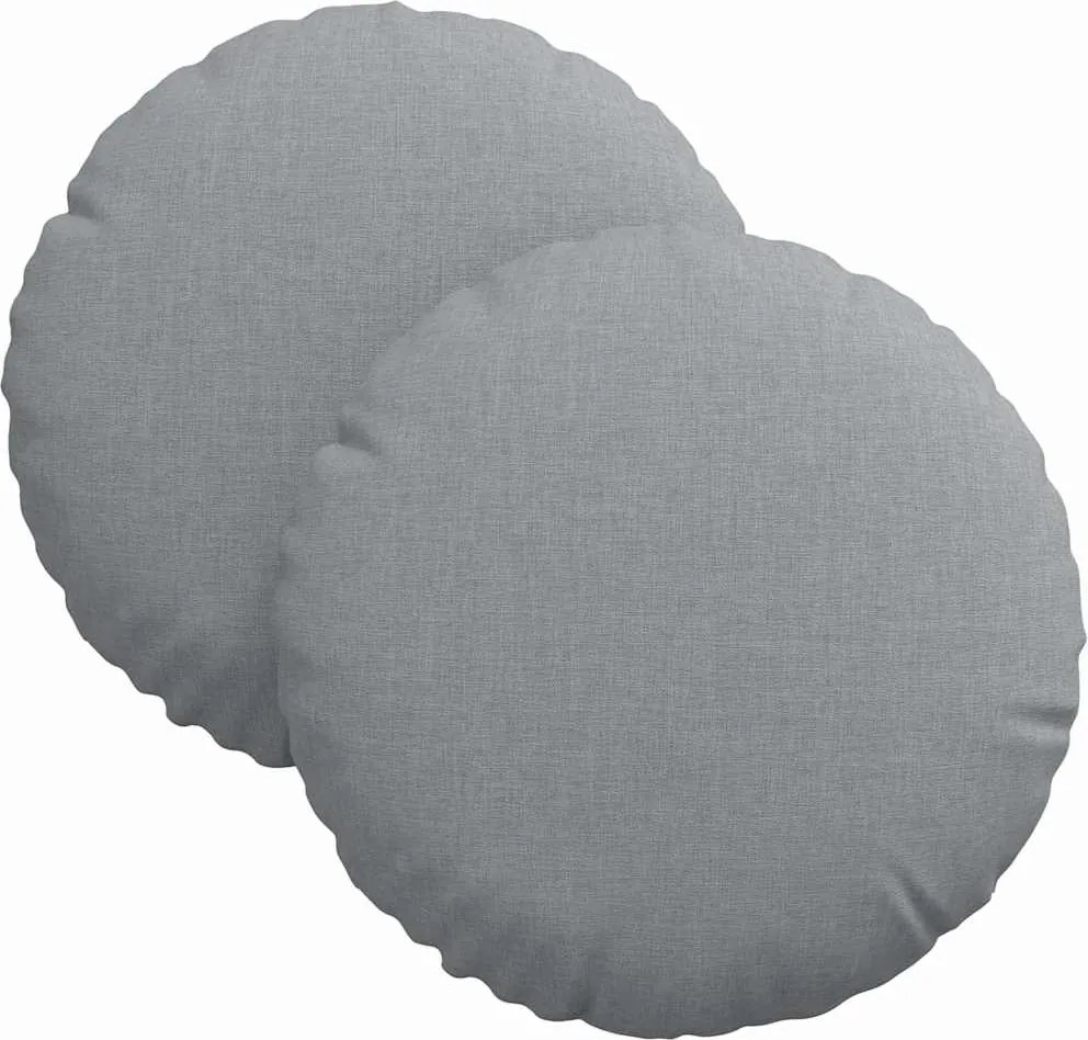 vidaXL Ülőpárnák 2 pcs Világosszürke Ø30 x 13 cm szövet