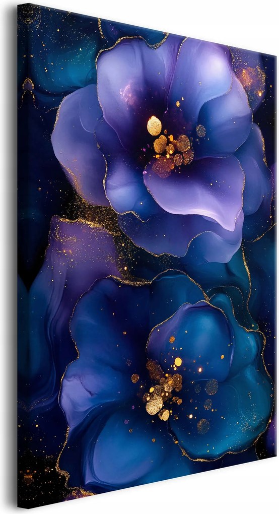 Képek Virágok Lila Arany Modern fali dekoráció a hálószoba nappalijába