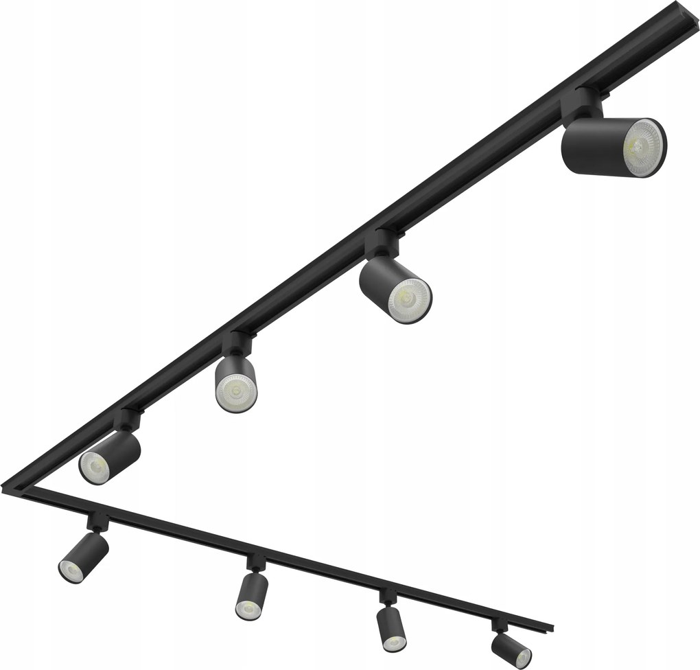 Sínkábel 4m 8x Lámpa Reflektor GU10 Halogén lámpatest Led Sín 230V