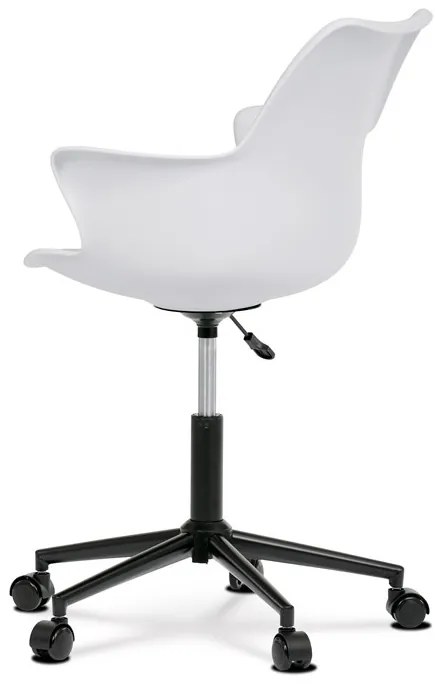 Irodai szék, szürke műanyag, Eco-bőr Ülőrésszel