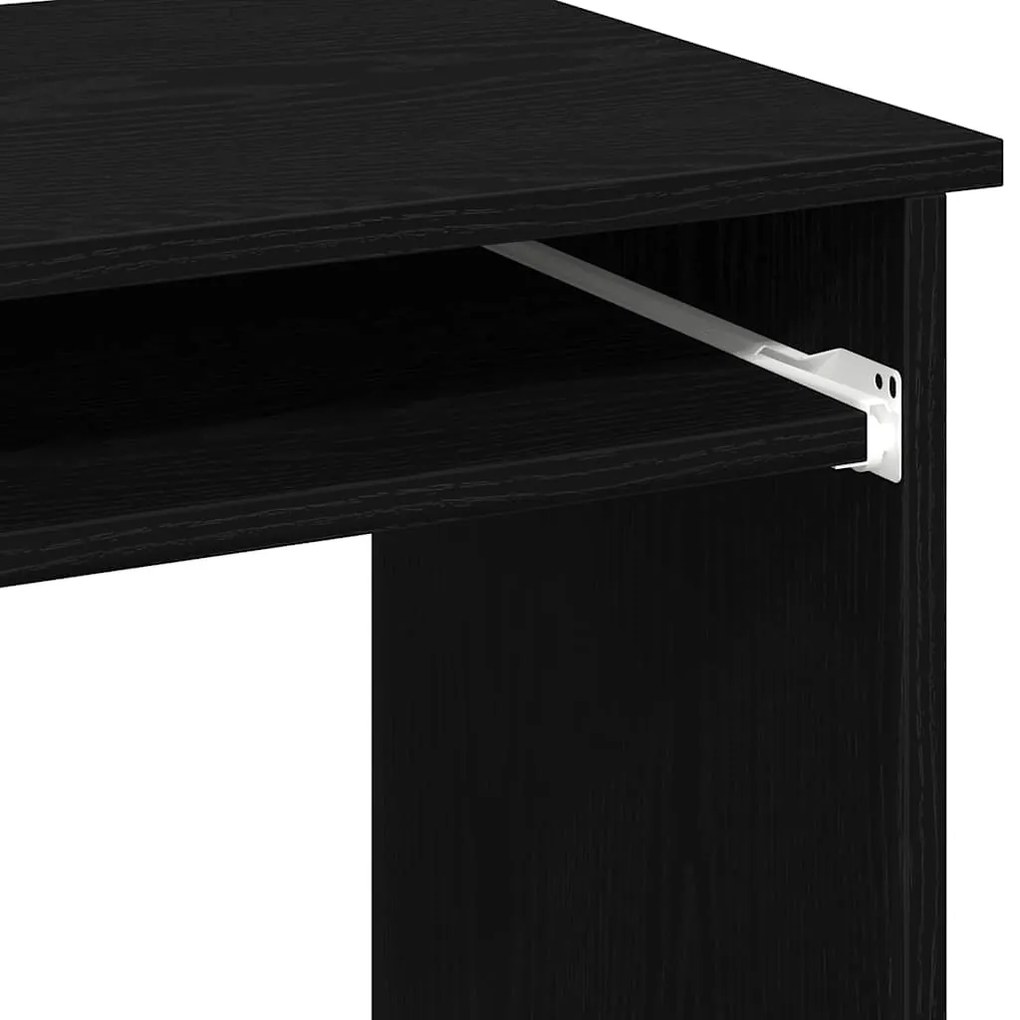fekete forgácslap íróasztal polcokkal 84x40x78 cm