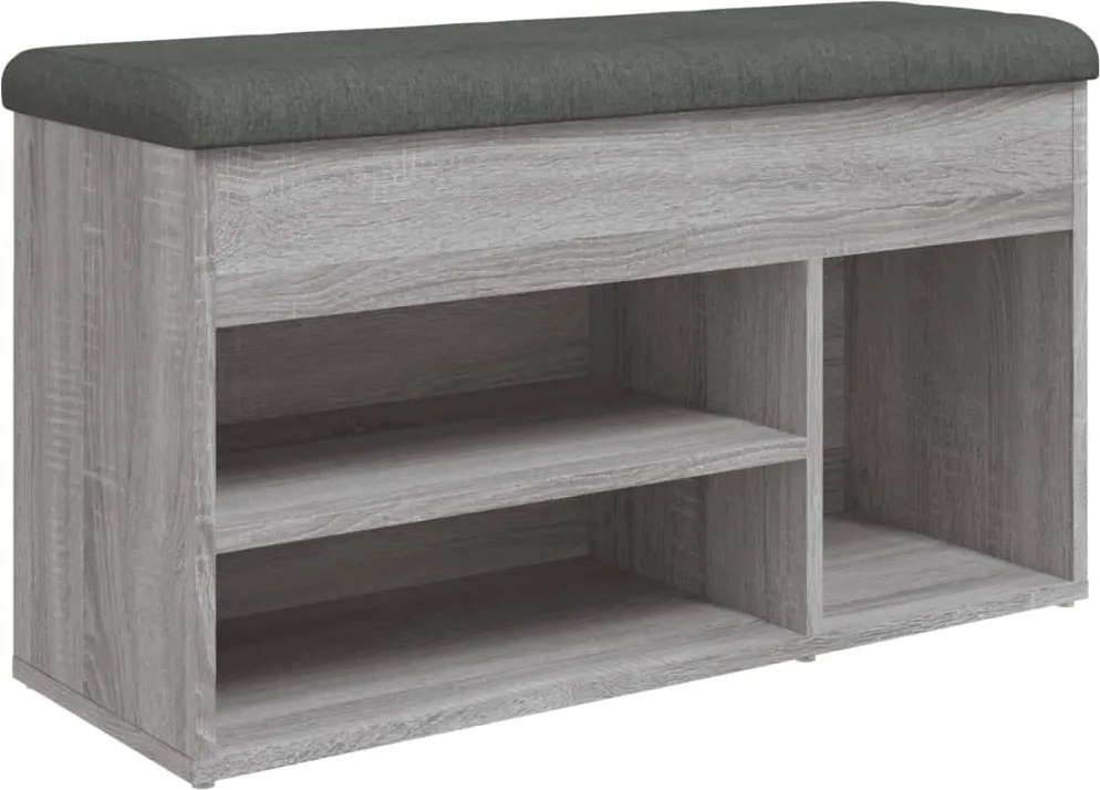 vidaXL szürke sonoma színű szerelt fa cipőtároló pad 82 x 32 x 45,5 cm