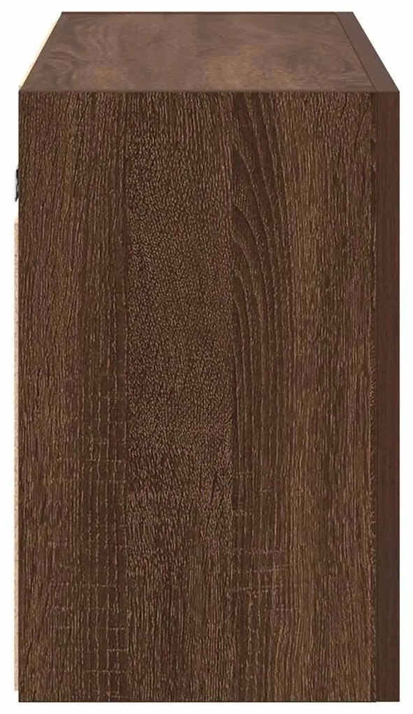 barna tölgyszínű szerelt fa fali fürdőszobaszekrény 100x25x40cm