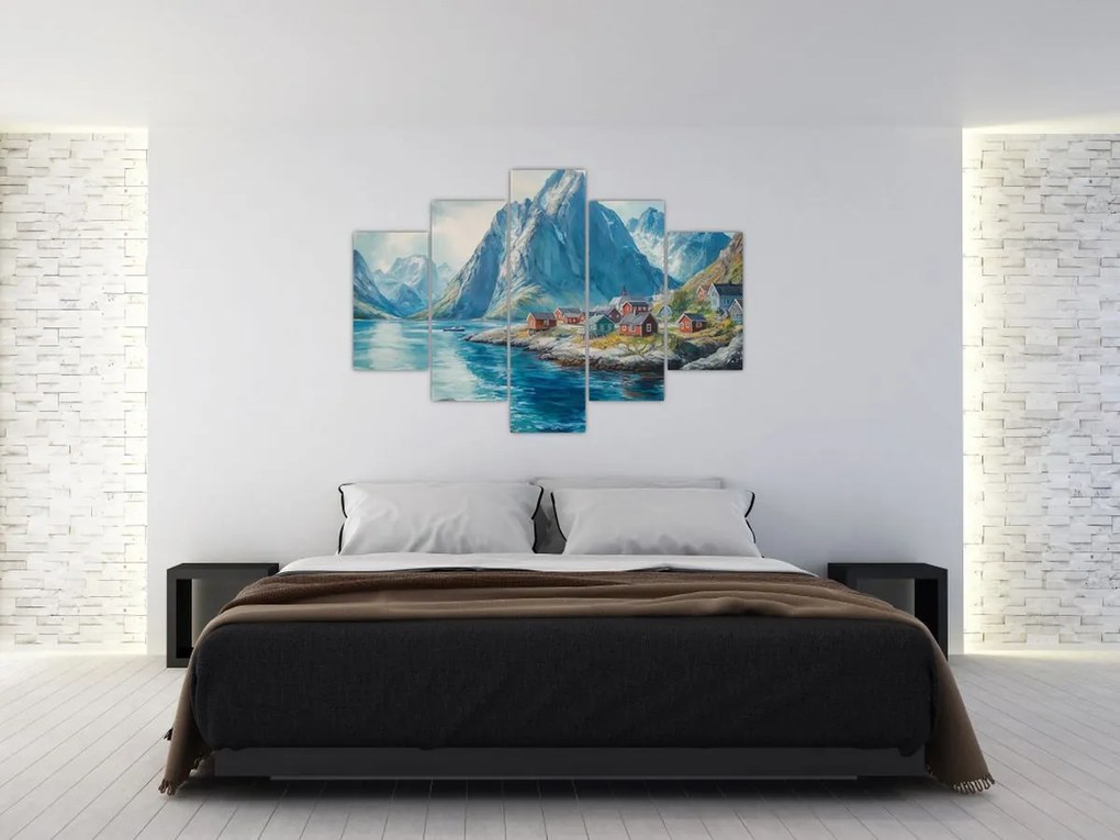 Kép - Norvég falu (150x105 cm)