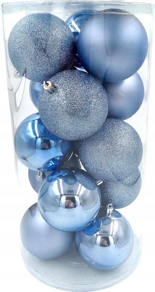 Karácsonyfadísz Műanyag Kék MIX 15 Db 8 CM