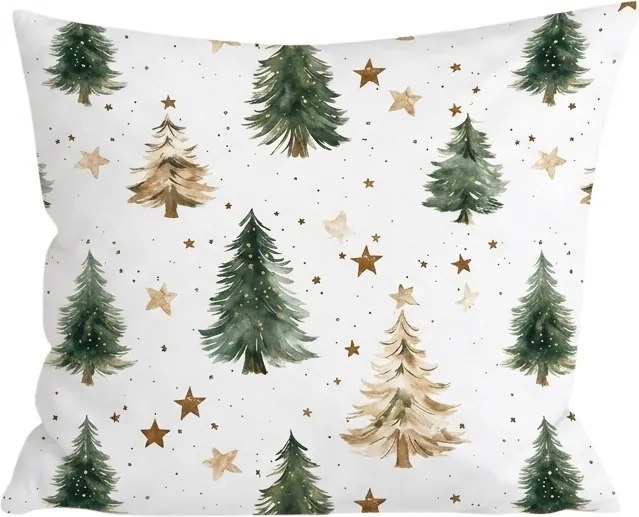 Pamut párnahuzat CHRISTMAS FOREST 45x45 cm, színes