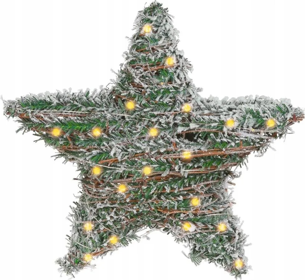 Karácsonyi Csillag Világító Dekoráció Dísz Akkumulátor Koszorú 30 cm