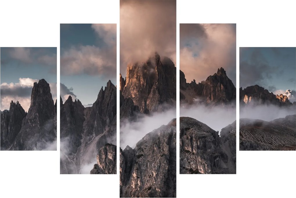 Kép - A ködben rejtett olasz dolomitok (150x105 cm)