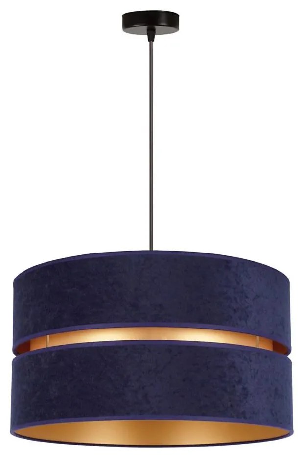 Duolla - Csillár zsinóron DUO 1xE27/15W/230V átm. 40 cm kék/arany