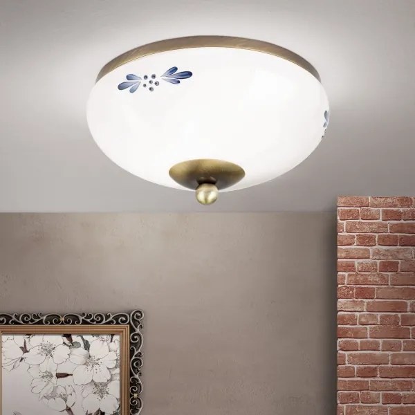 Orion DL 7-672 - Mennyezeti lámpatest LANDHAUS 1xE27/60W/230V átmérő 21 cm bronz/fehér