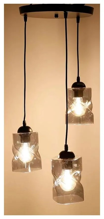 Fekete függőlámpa üveg búrával Felis – Candellux Lighting