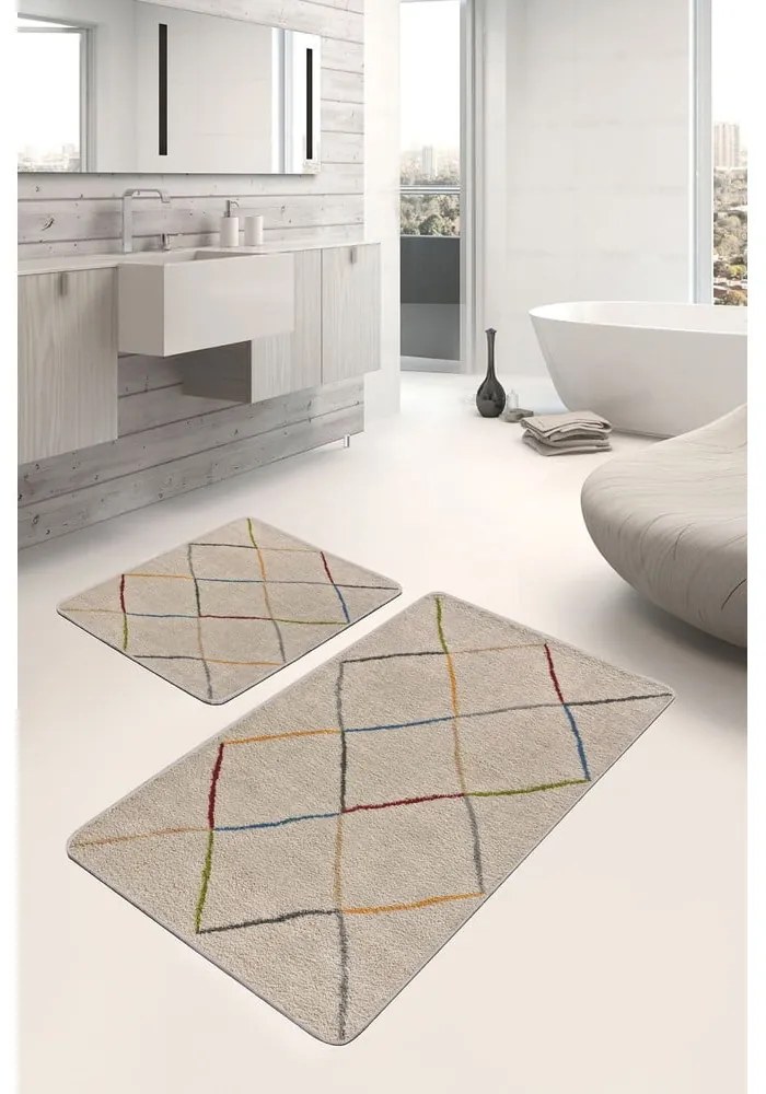 Bézs fürdőszobai kilépő szett 2 db-os 60x100 cm – Mila Home