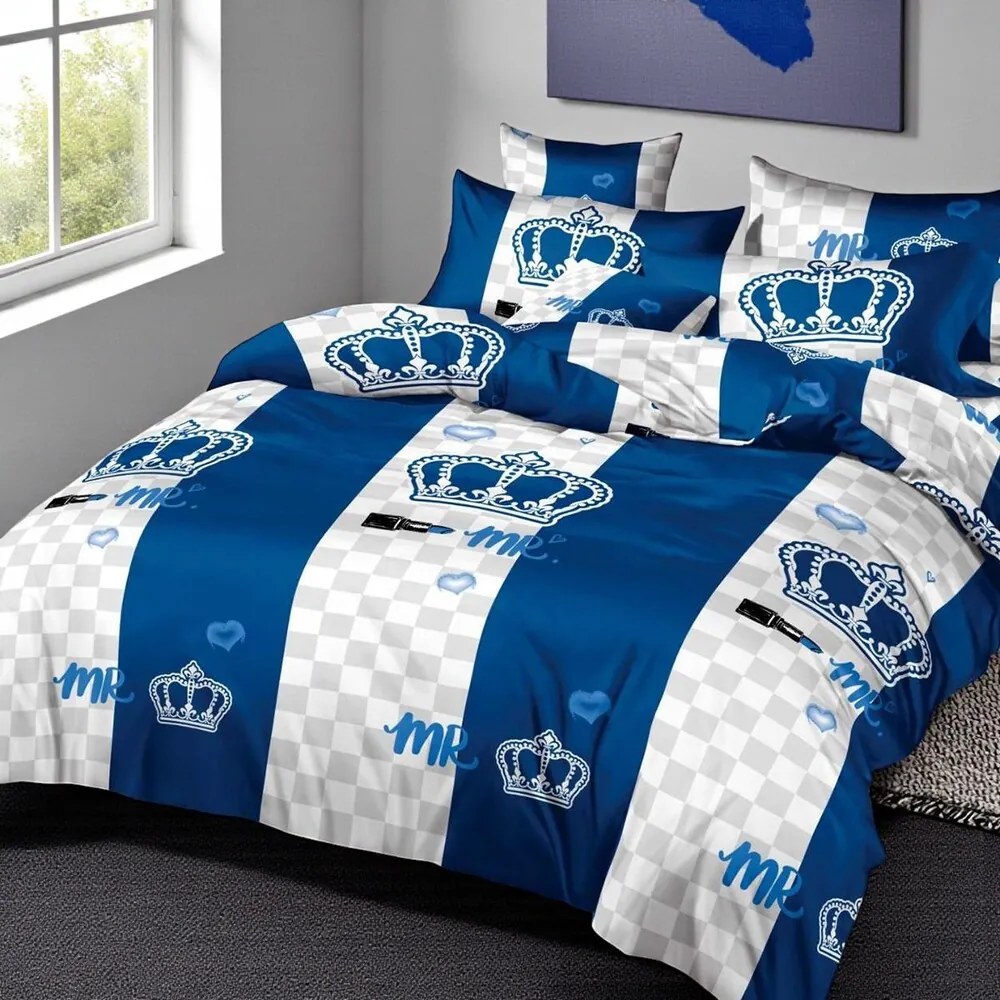 Ágynemű CROWN BLUE 7 részes 140X200 cm