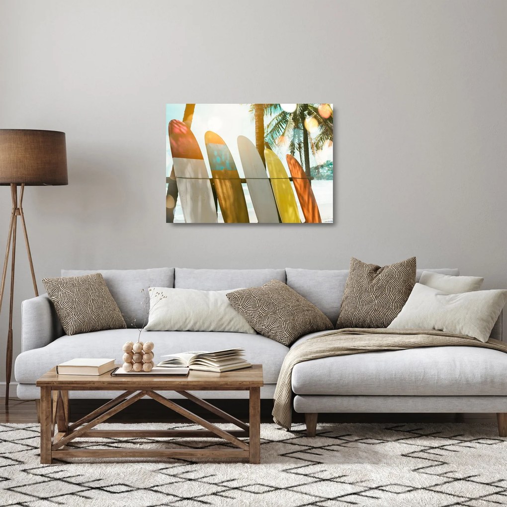 Kép - Szörfdeszkák (üvegen) (70x50 cm)
