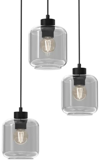 Csillár zsinóron SOMBRA 3xE27/60W/230V szürke