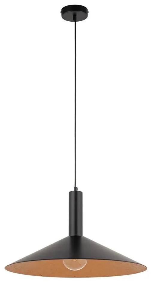 Csillár zsinóron CAPRI 1xE27/15W/230V átm. 50 cm fekete/réz