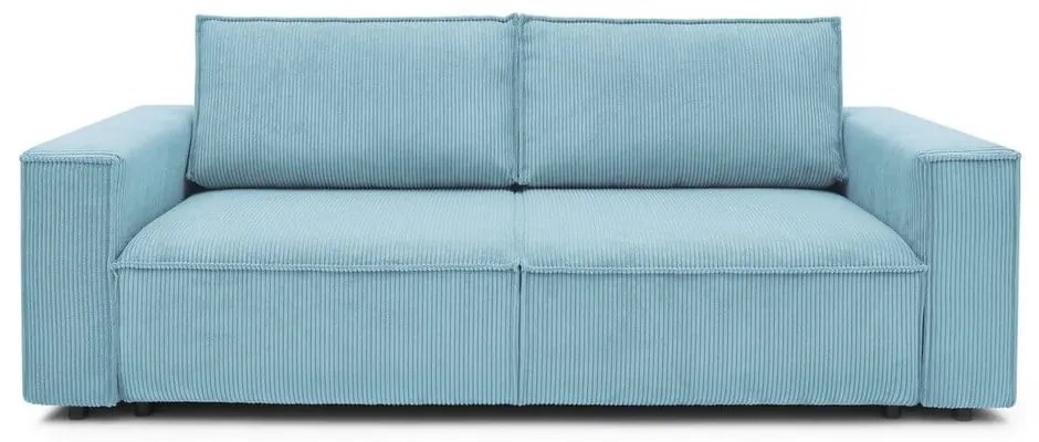 Világoskék kordbársony kinyitható kanapé 245 cm Nihad – Bobochic Paris