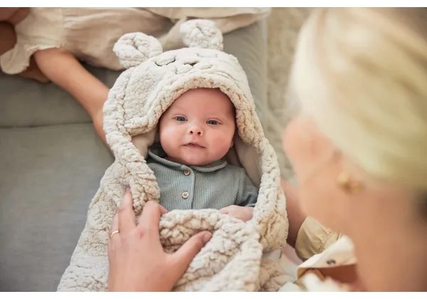 Jollein - Pelenkás takaró gyapjú Bunny 100x105 cm Nougat