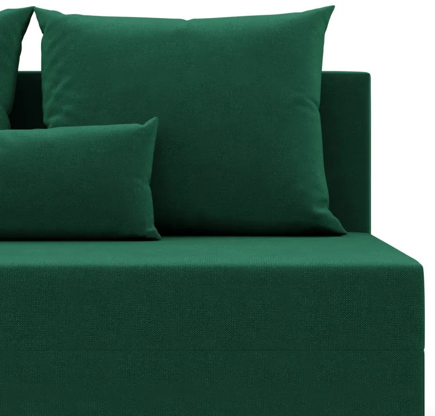 Nobu sarokkanapé, bársony, univerzális oldal, zöld