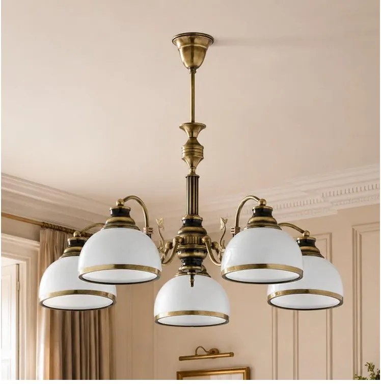 BRILAGI - Rúdon függő csillár TAURUS 5xE27/15W/230V átmérő 70 cm bronz