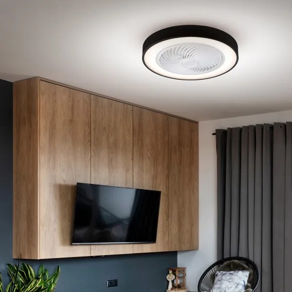 Brilagi-LED állítható lámpa ventilátorral LED/30W/230V 3000-6500K fekete+DO