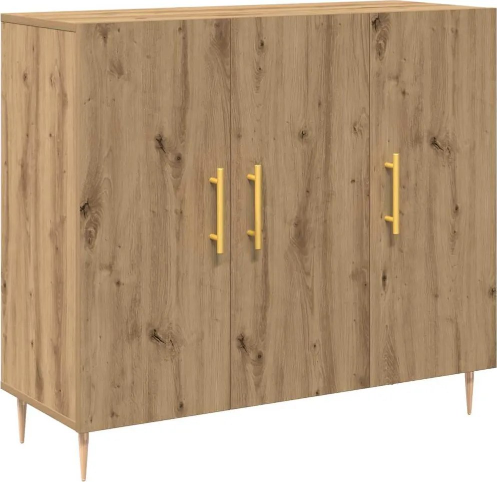vidaXL Széf Artisan tölgy 90 x 34 x 80 cm Faanyag