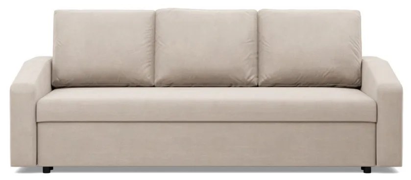 Zeus kanapéágy, bársony, hab töltet, döntött kartámasz, bézs