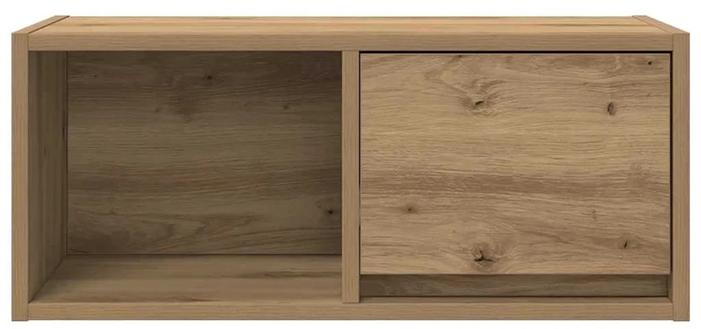 kézműves tölgy színű szerelt fa TV-szekrény 60x31x25,5 cm