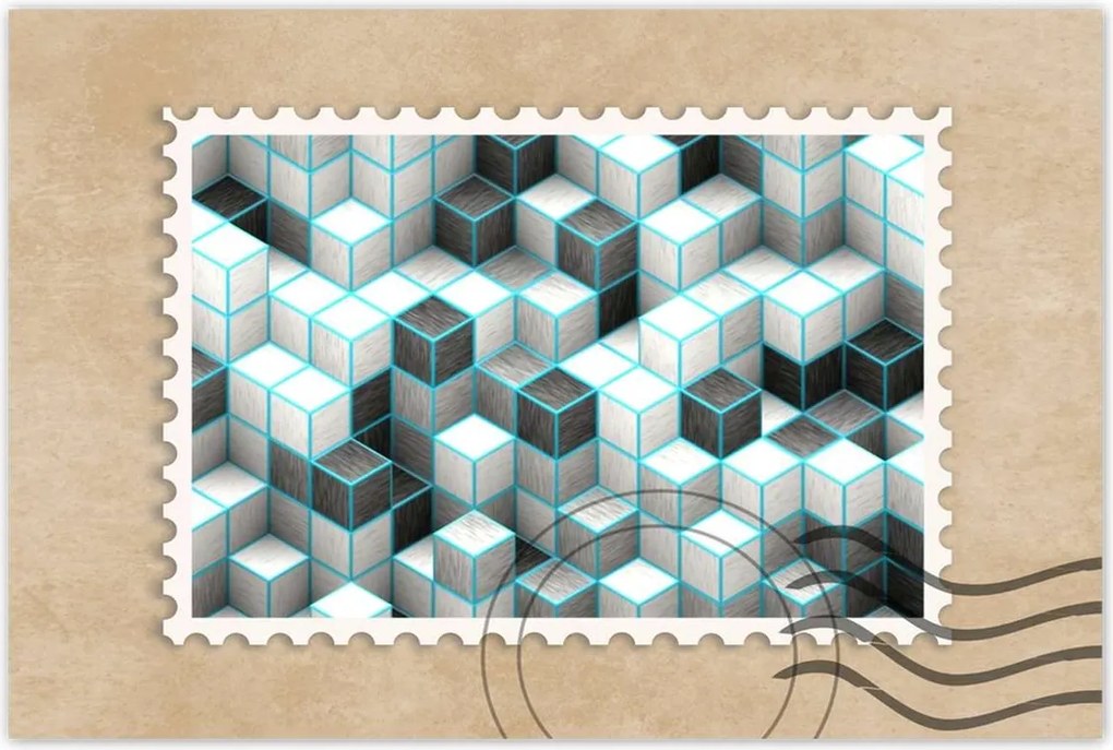 Poszterek 120x80 Kockák türkizkék