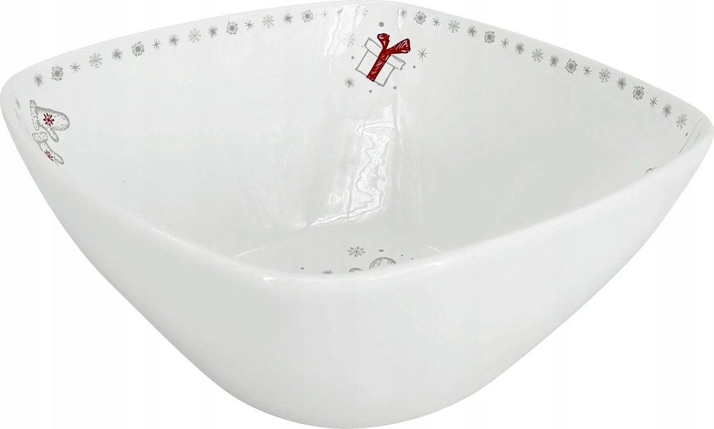 Quadro Karácsonyi ének tál (26x11cm), fehér, karácsonyi díszítéssel