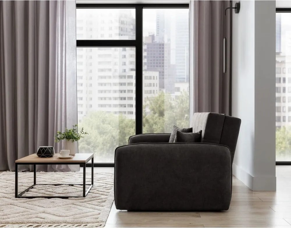 Sötétszürke zsenília kinyitható-tárolóhelyes kanapé 155 cm Laine – ELTAP