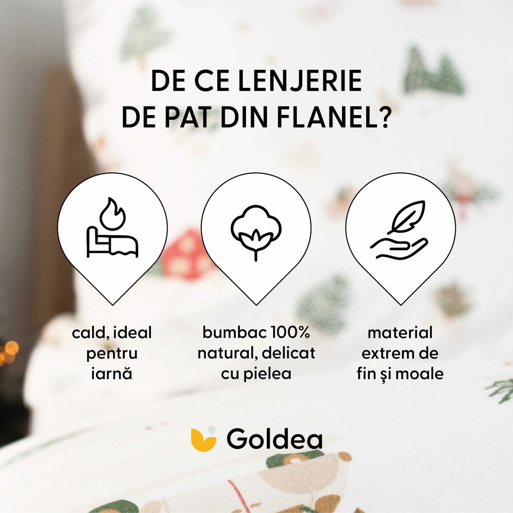 Goldea karácsonyi flanel ágyneműhuzat - tradicionális karácsonyi 140 x 200 és 70 x 90 cm