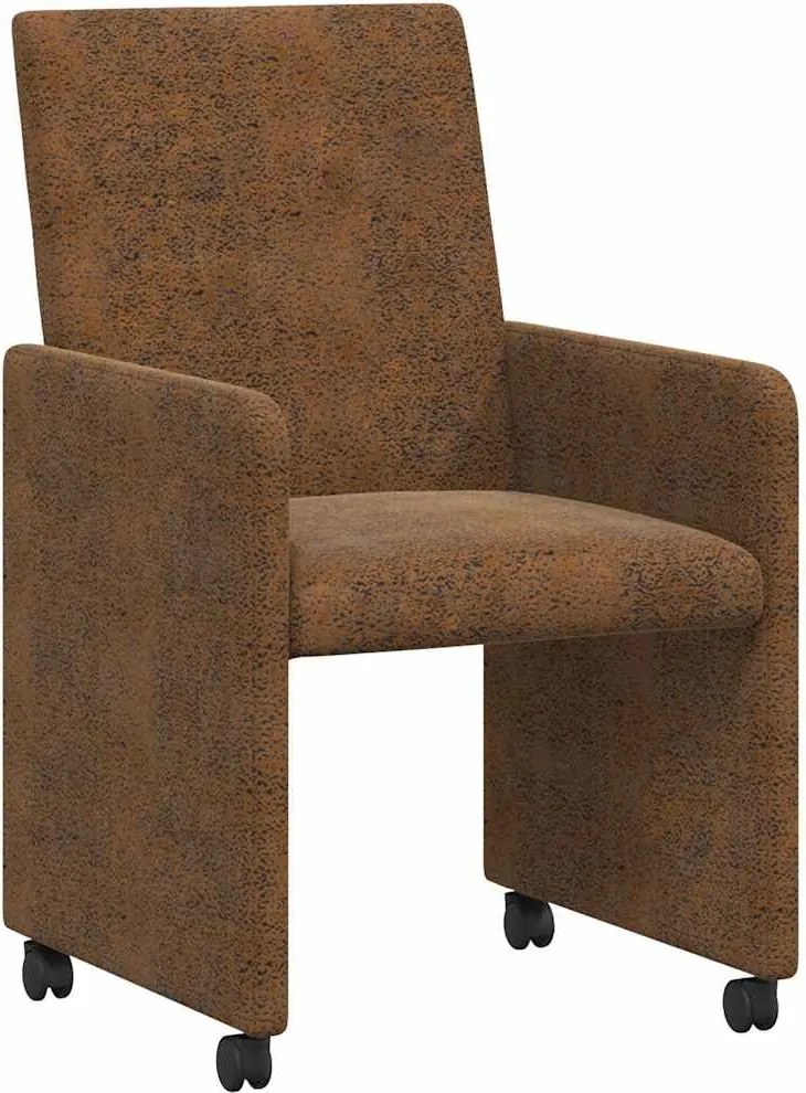 vidaXL Kerekes Étkező Székek 2 pcs Barna 57 x 66 x 94 cm Műbőr velúr